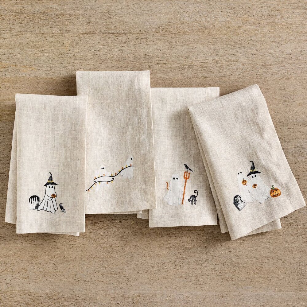 Pottery Barn Halloween Scary Squad Organic Cotton Napkins